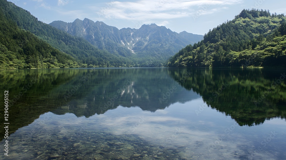 Serene lake reflecting mountains, tranquil natural landscape with calm water surrounded by lush greenery, perfect for relaxation. Serene lake reflecting mountains, tranquil natural landscape with calm water surrounded by lush greenery, perfect for relaxation.