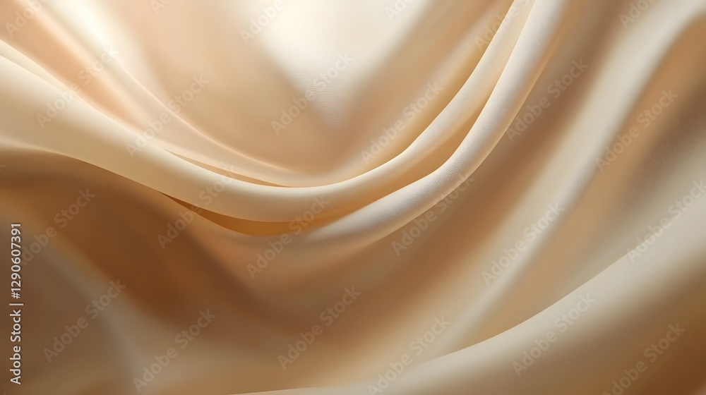 Fototapeta premium Elegant, soft silk fabric draping gracefully, showcasing smooth curves and a light sheen that enhances its luxurious texture.