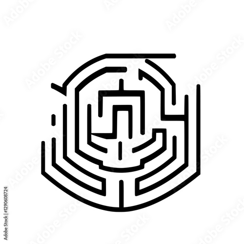 Abstract black and white maze representing a complex puzzle.
