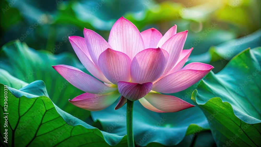 Fototapeta premium Delicate Lotus Petal Unfurls , nature, bloom, nature