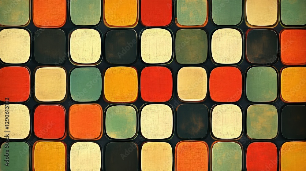 Fototapeta premium A pattern of perfectly aligned squares with rounded corners, stacked neatly in a grid-like structure, creating a clean, orderly design