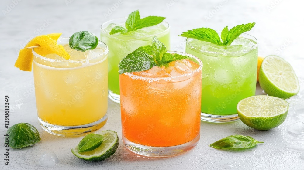 Refreshing summer cocktails with lime and mint Refreshing summer cocktails with lime and mint