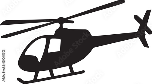 helicopter silhouette vector, copter icon vector illustration 