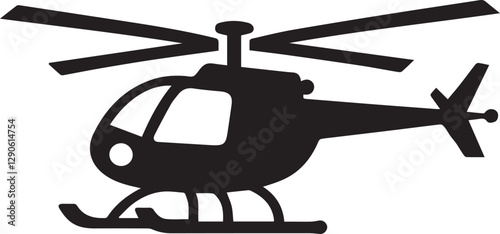 helicopter silhouette vector, copter icon vector illustration 