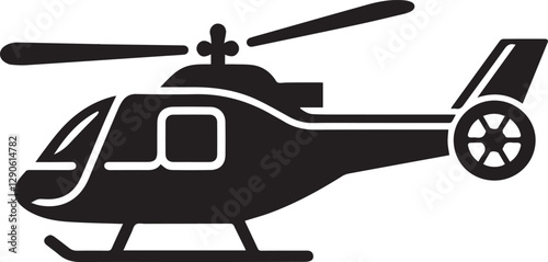 helicopter silhouette vector, copter icon vector illustration 