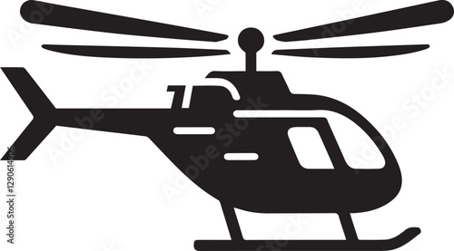 helicopter silhouette vector, copter icon vector illustration 