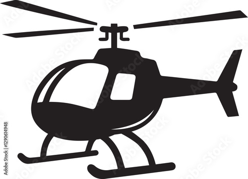 helicopter silhouette vector, copter icon vector illustration 