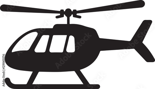 helicopter silhouette vector, copter icon vector illustration 