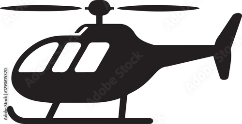 helicopter silhouette vector, copter icon vector illustration 