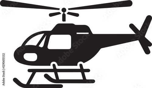 helicopter silhouette vector, copter icon vector illustration 