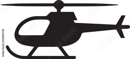helicopter silhouette vector, copter icon vector illustration 
