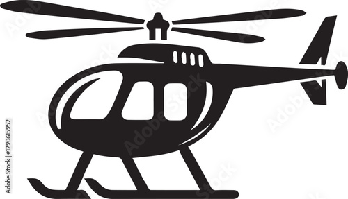 helicopter silhouette vector, copter icon vector illustration 
