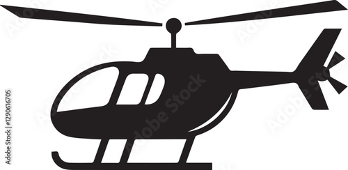 helicopter silhouette vector, copter icon vector illustration 