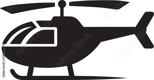 helicopter silhouette vector, copter icon vector illustration 