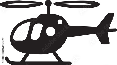 helicopter silhouette vector, copter icon vector illustration 