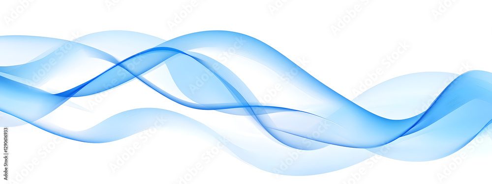 Fototapeta premium Blue wave lines background vector presentation design with copy space 