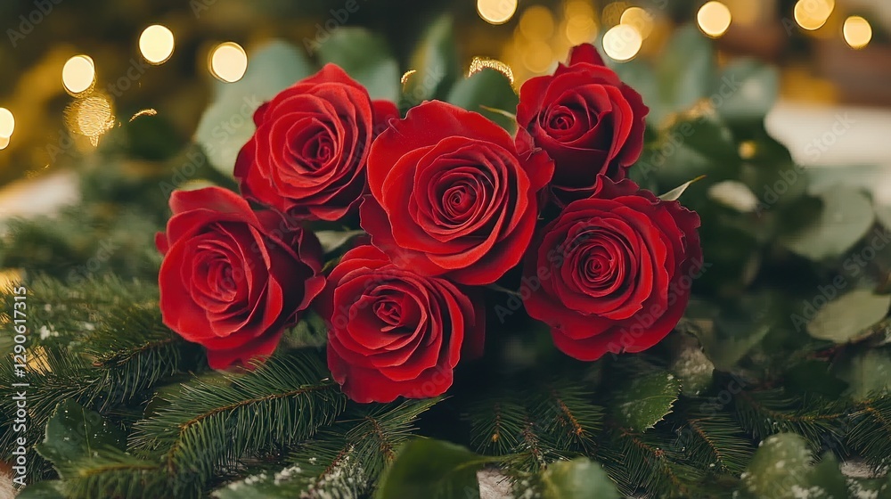 Red Roses Bouquet Christmas Decor Red Roses Bouquet Christmas Decor