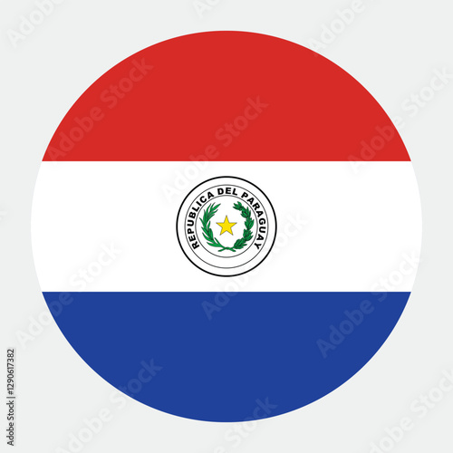 Paraguay circle flag logo icon digital vector illustration