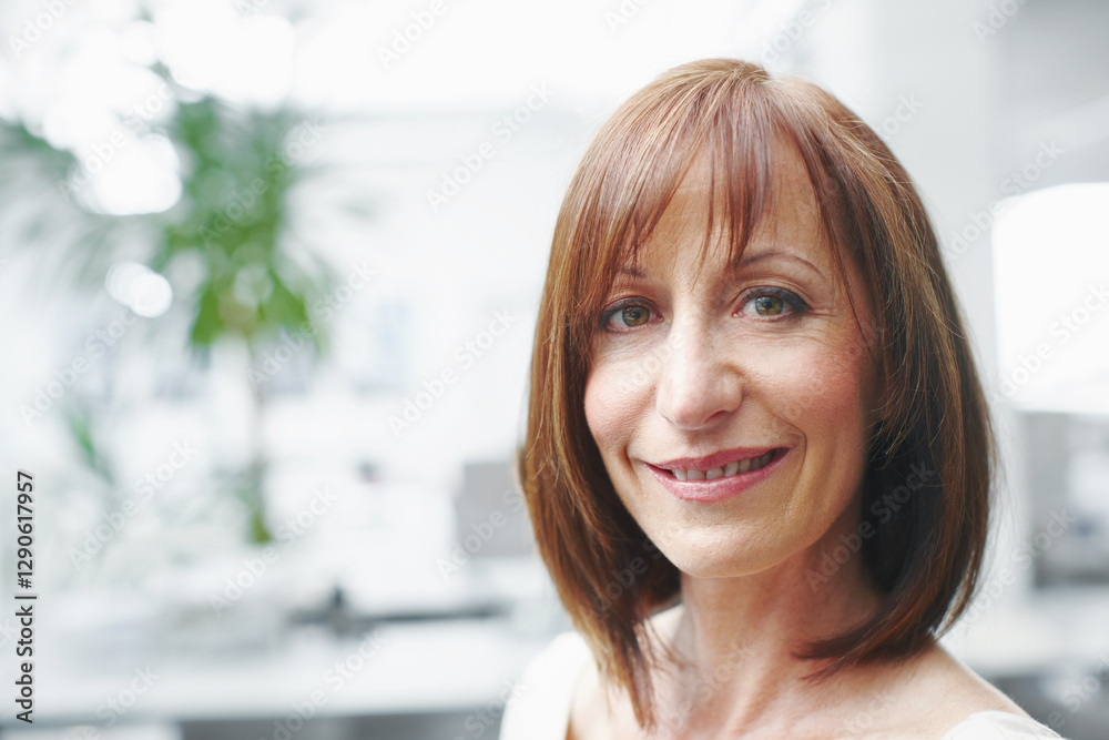 Office, mature and woman in portrait for business, startup and confidence with smile for creative agency. Space, female person and designer with happiness for career, company growth and professional Office, mature and woman in portrait for business, startup and confidence with smile for creative agency. Space, female person and designer with happiness for career, company growth and professional