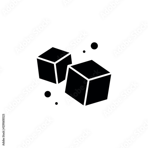 Sugar cubes simple glyph icon. Vector solid isolated black illustration.