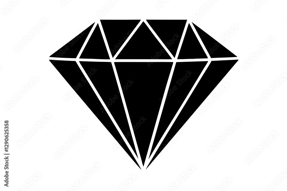diamond silhouette vector, diamond icon vector illustration diamond silhouette vector, diamond icon vector illustration