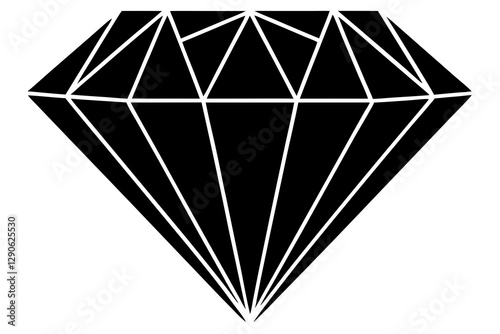 diamond silhouette vector, diamond icon vector illustration 