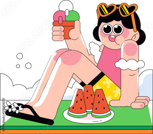 beach icon drawing