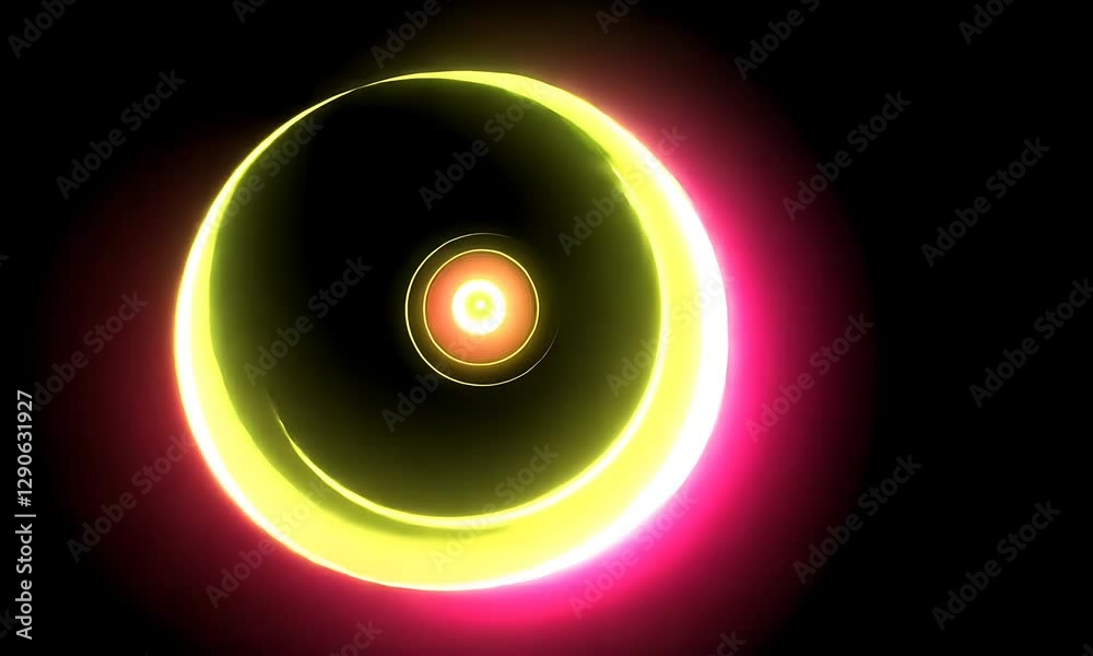 Neon rings swirling abstract graphic design Neon rings swirling abstract graphic design