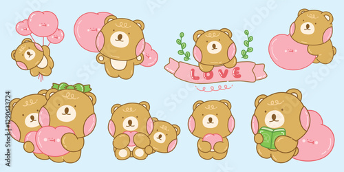 Cute Bear in Love Set