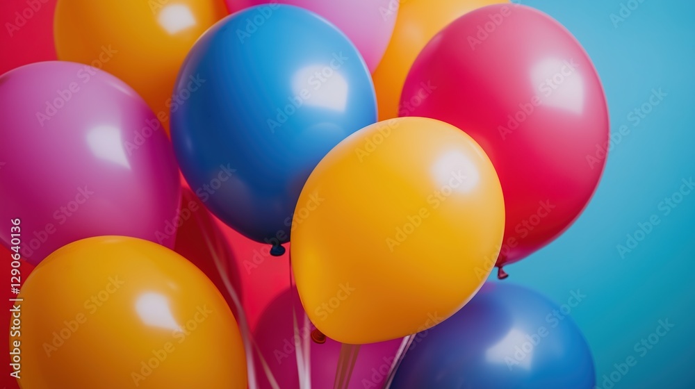 Colorful Balloons in Dynamic Arrangement, Symbolizing Joy and Creativity Colorful Balloons in Dynamic Arrangement, Symbolizing Joy and Creativity