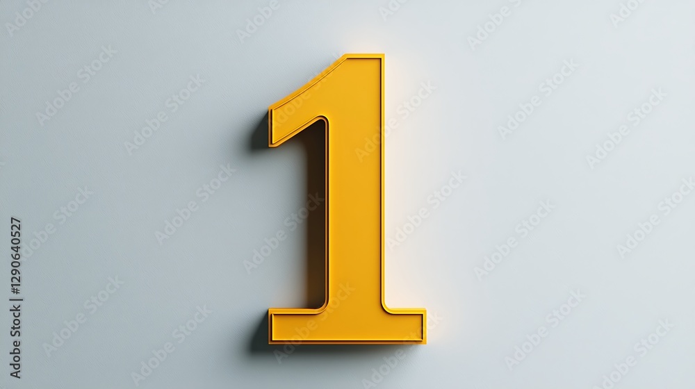 A vibrant yellow number one against a soft gray background, symbolizing uniqueness and prominence. A vibrant yellow number one against a soft gray background, symbolizing uniqueness and prominence.