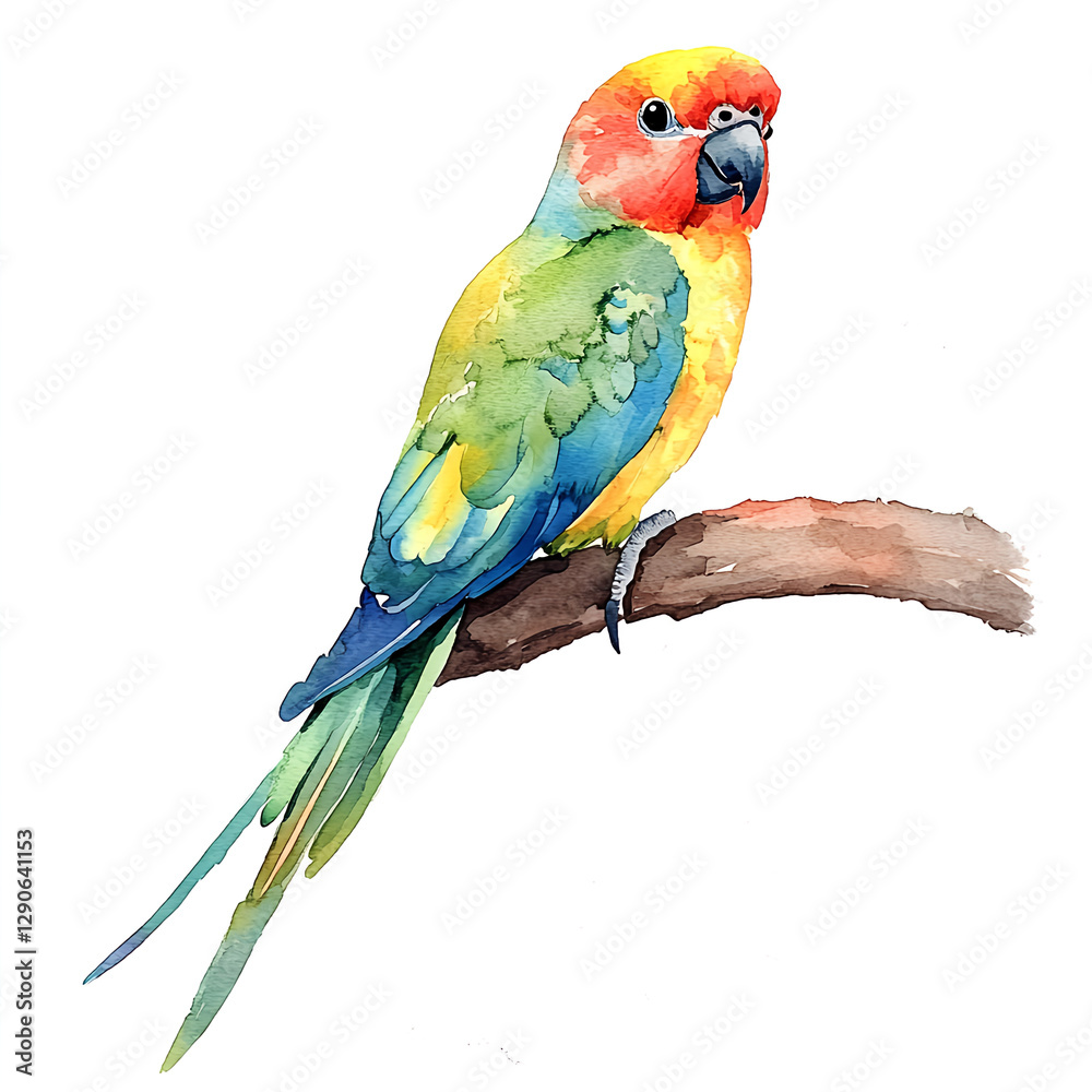 Obraz premium Sun Parakeet Perched on Branch