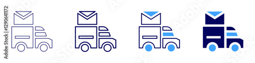 Truck accessories online icon in 4 different styles. Thin Line, Line, Bold Line, Duotone. Duotone style. Editable stroke