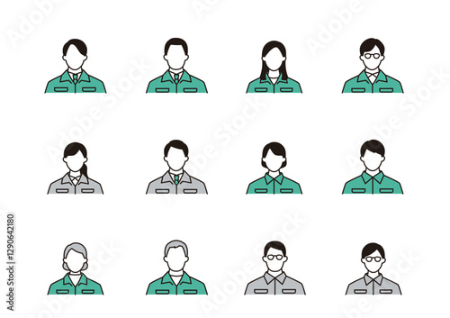 作業服の人々アイコンセット