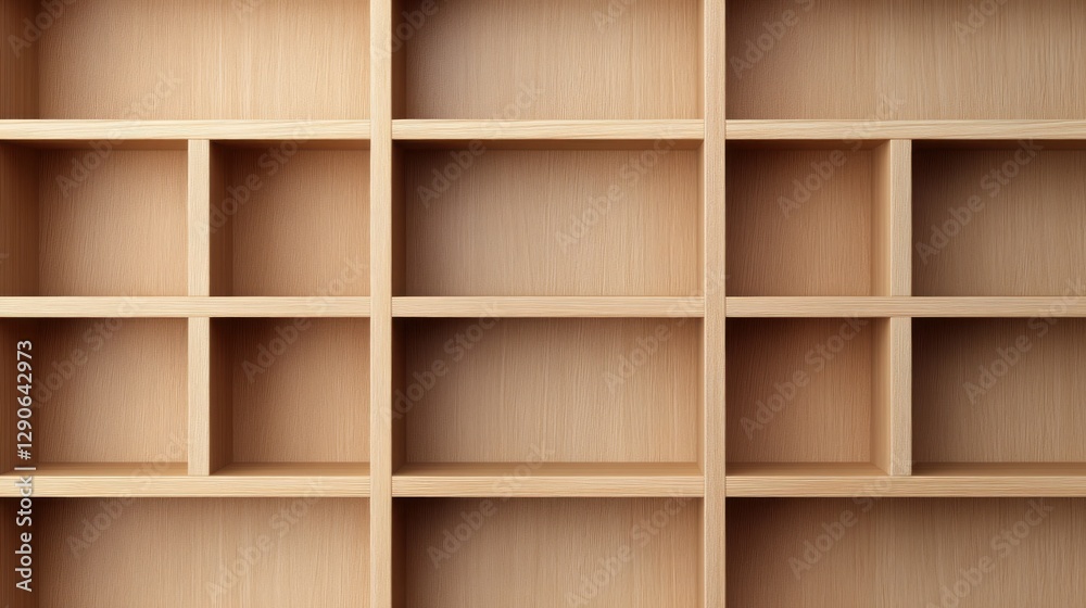 Empty Wooden Bookshelves Interior Empty Wooden Bookshelves Interior