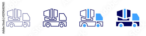 Truck fuel additives icon in 4 different styles. Thin Line, Line, Bold Line, Duotone. Duotone style. Editable stroke