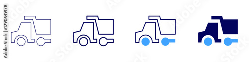 Truck tires reviews icon in 4 different styles. Thin Line, Line, Bold Line, Duotone. Duotone style. Editable stroke