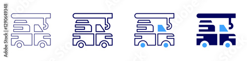 Truck towing accessories icon in 4 different styles. Thin Line, Line, Bold Line, Duotone. Duotone style. Editable stroke