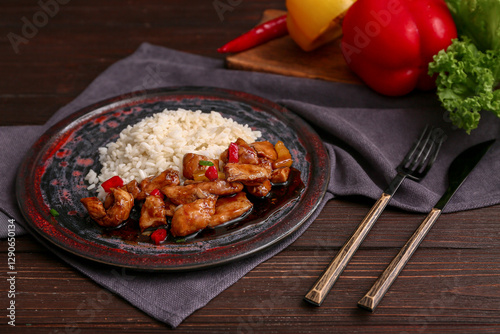 Tasty sweet and sour chicke...