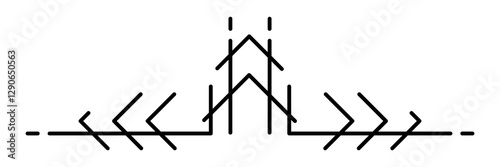 Line geometric element. Modern decorative curling divider.