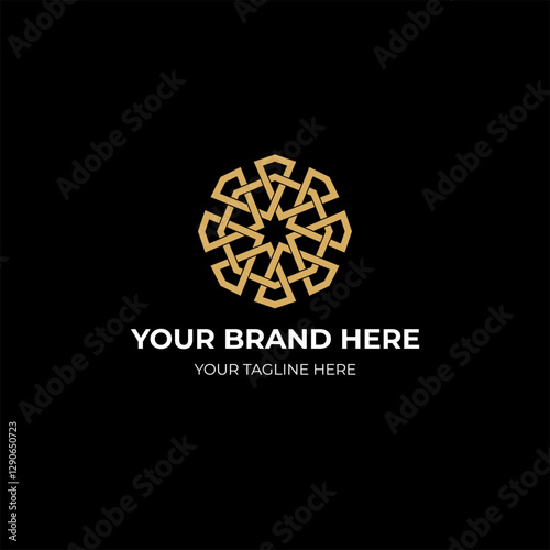 Geometrical and elegance logo. Luxury and gold logo for any business