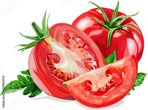 Realistic tomato food vector illustration