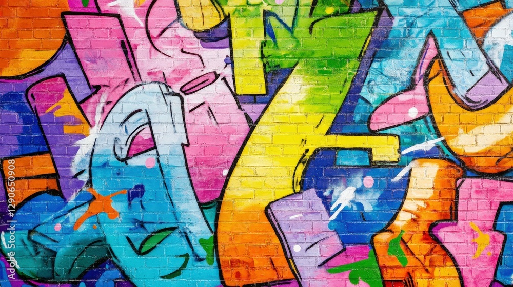 Obraz premium Vibrant Hand-Painted Mural on Building Exterior