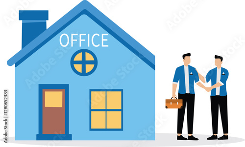 Businessman manager check hands with leaving employee