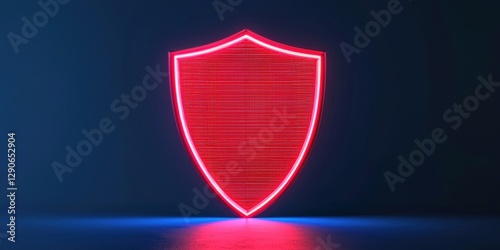Wallpaper Mural protect prevention policy concept. Neon red shield icon on a dark background. Torontodigital.ca