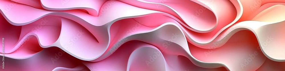 Obraz premium Abstract Soft Pink Swirls Background, Gradient Textured Wavy Flowing with Curves For Text or Banner