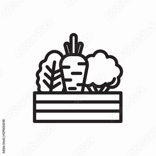 Vegetable garden healthy food icon vector sign