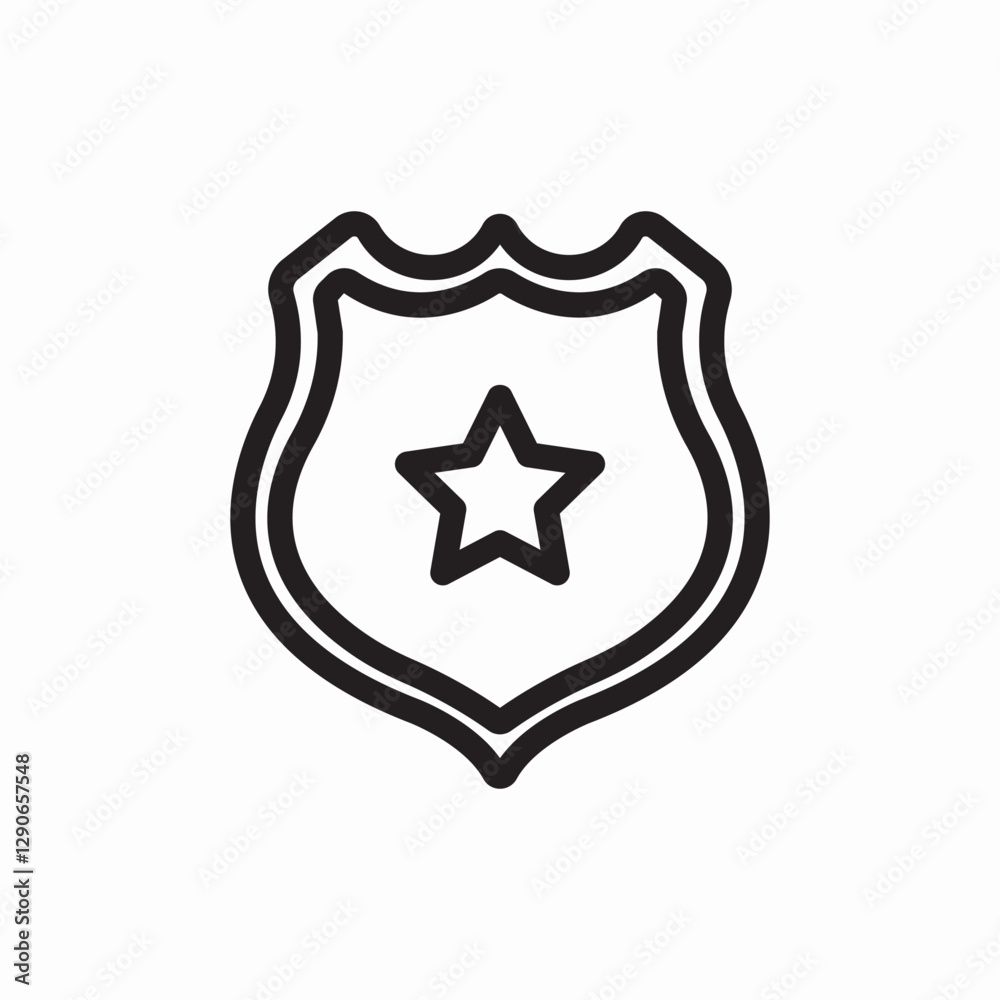 Police badge protection icon vector sign Police badge protection icon vector sign