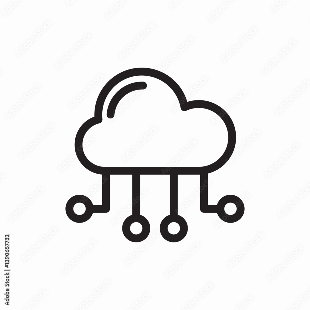 Cloud network connection icon vector sign Cloud network connection icon vector sign