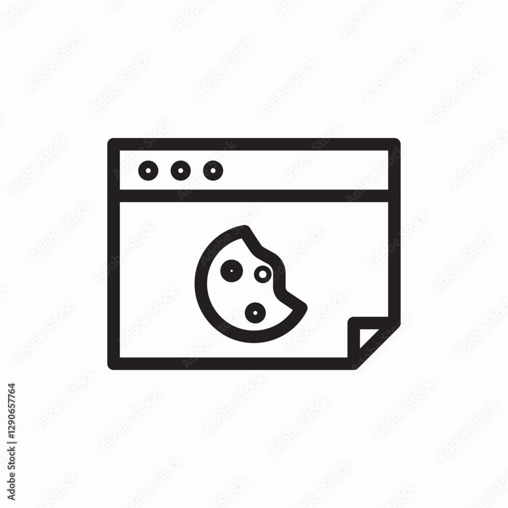 Browser cookie settings icon vector sign Browser cookie settings icon vector sign